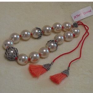 Betsey Johnson 'Betsey's Boat House' Pearl Sea Coral Necklace - NWT Beautiful!